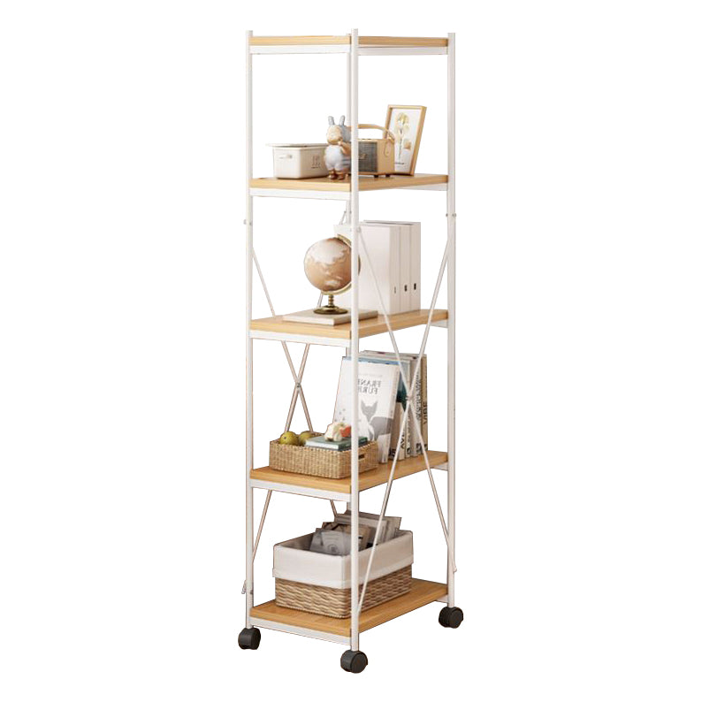 Modern Style Bookshelf Open Back Wood Bookcase for Office Use