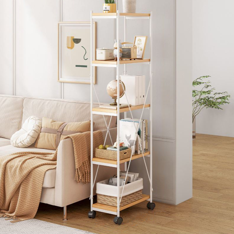 Modern Style Bookshelf Open Back Wood Bookcase for Office Use