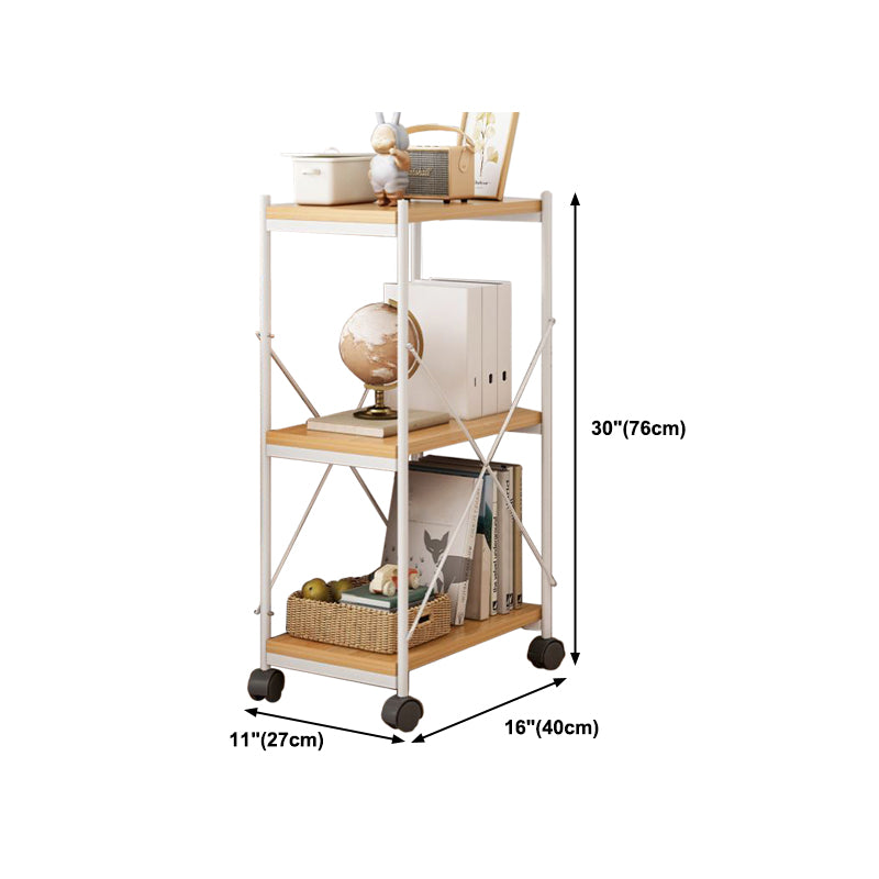 Modern Style Bookshelf Open Back Wood Bookcase for Office Use