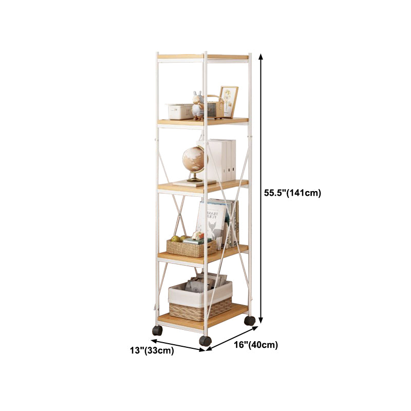 Modern Style Bookshelf Open Back Wood Bookcase for Office Use