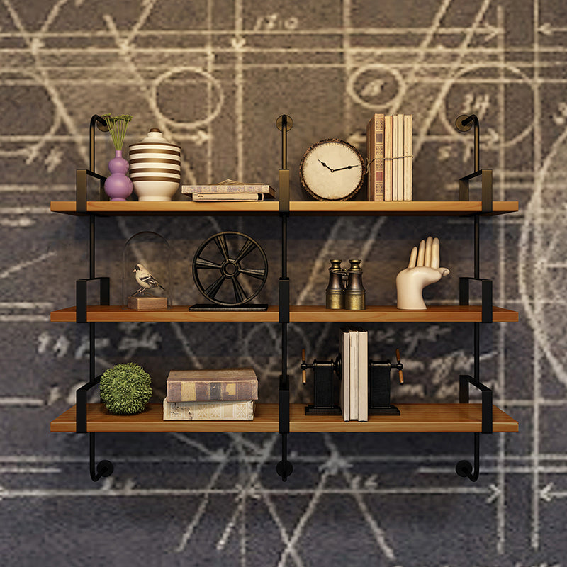 7.87"W Bookshelf Wall Mounted Industrial Style Bookcase for Home Study Room