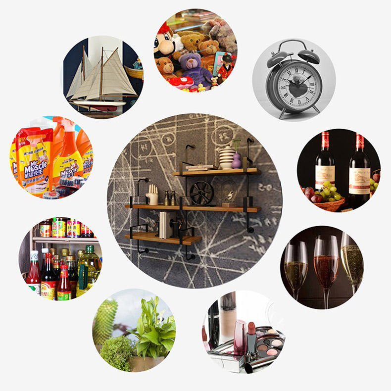 7.87"W Bookshelf Wall Mounted Industrial Style Bookcase for Home Study Room