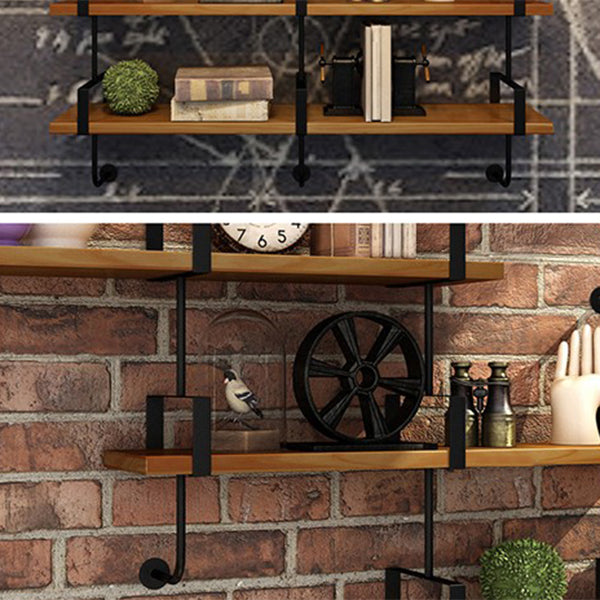 7.87"W Bookshelf Wall Mounted Industrial Style Bookcase for Home Study Room