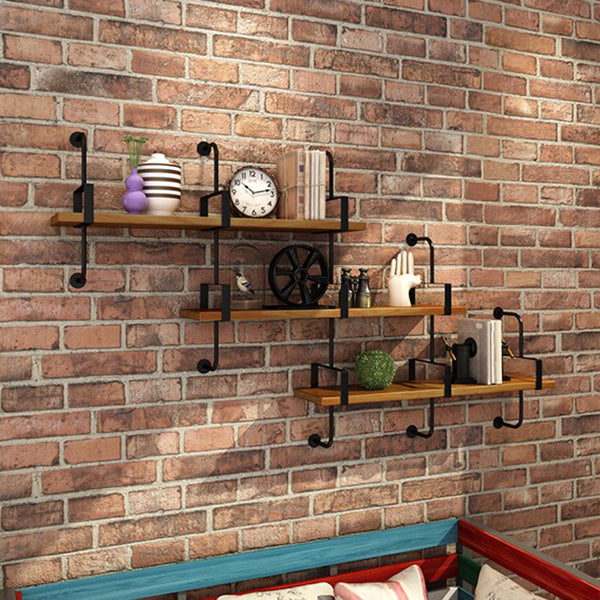 7.87"W Bookshelf Wall Mounted Industrial Style Bookcase for Home Study Room