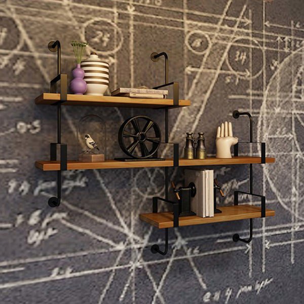 7.87"W Bookshelf Wall Mounted Industrial Style Bookcase for Home Study Room
