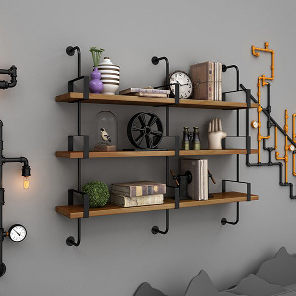 7.87"W Bookshelf Wall Mounted Industrial Style Bookcase for Home Study Room