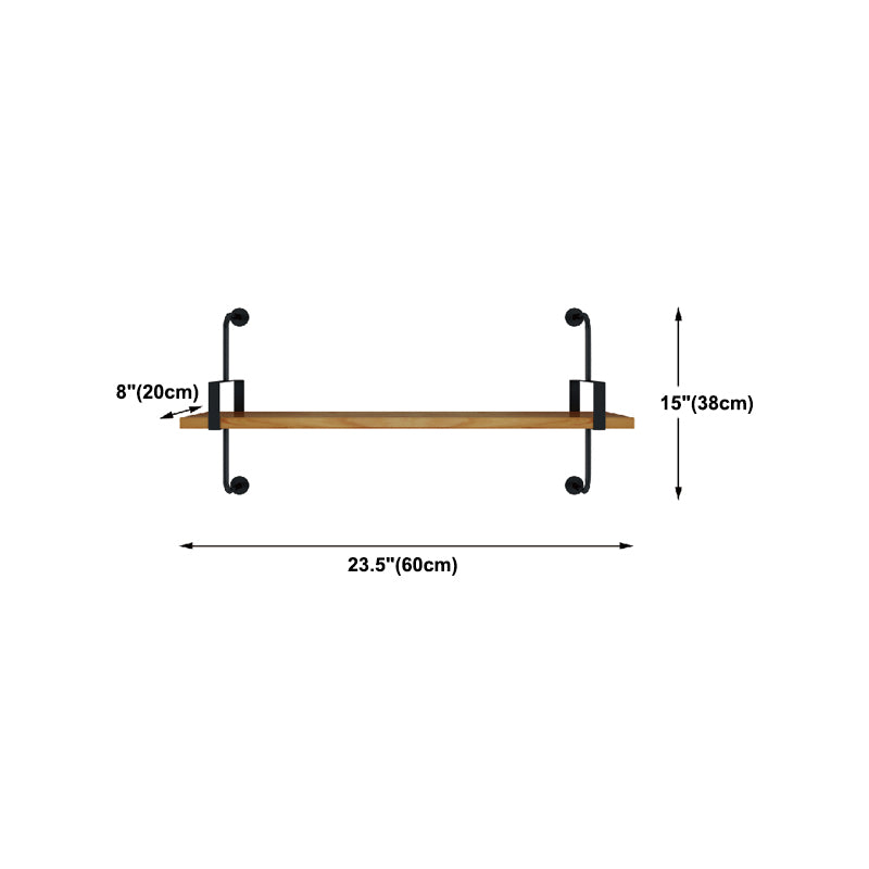 7.87"W Bookshelf Wall Mounted Industrial Style Bookcase for Home Study Room