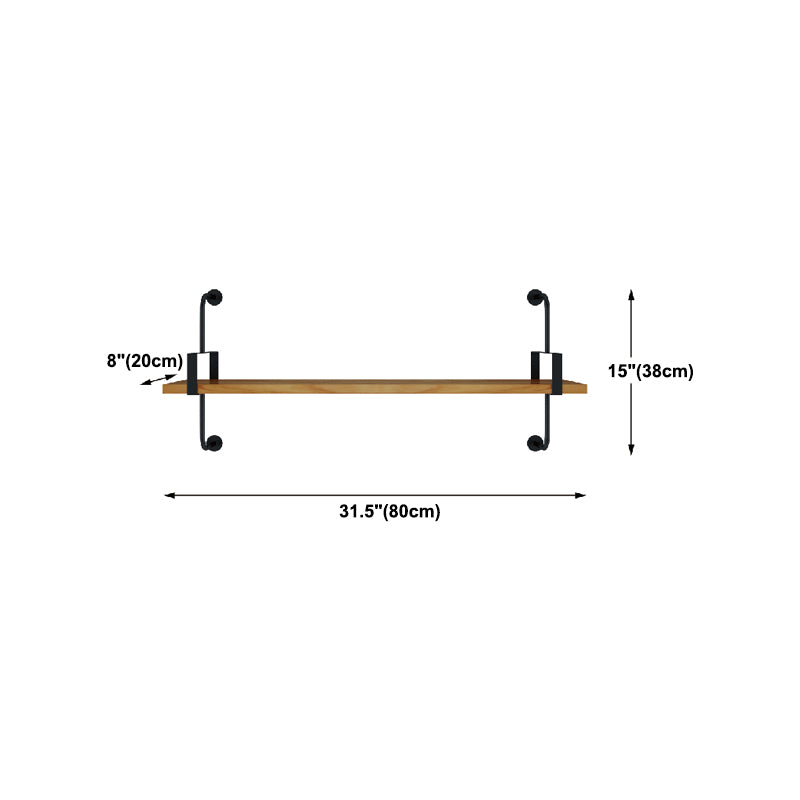 7.87"W Bookshelf Wall Mounted Industrial Style Bookcase for Home Study Room