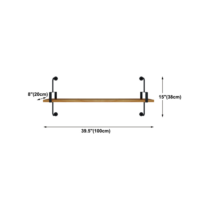 7.87"W Bookshelf Wall Mounted Industrial Style Bookcase for Home Study Room