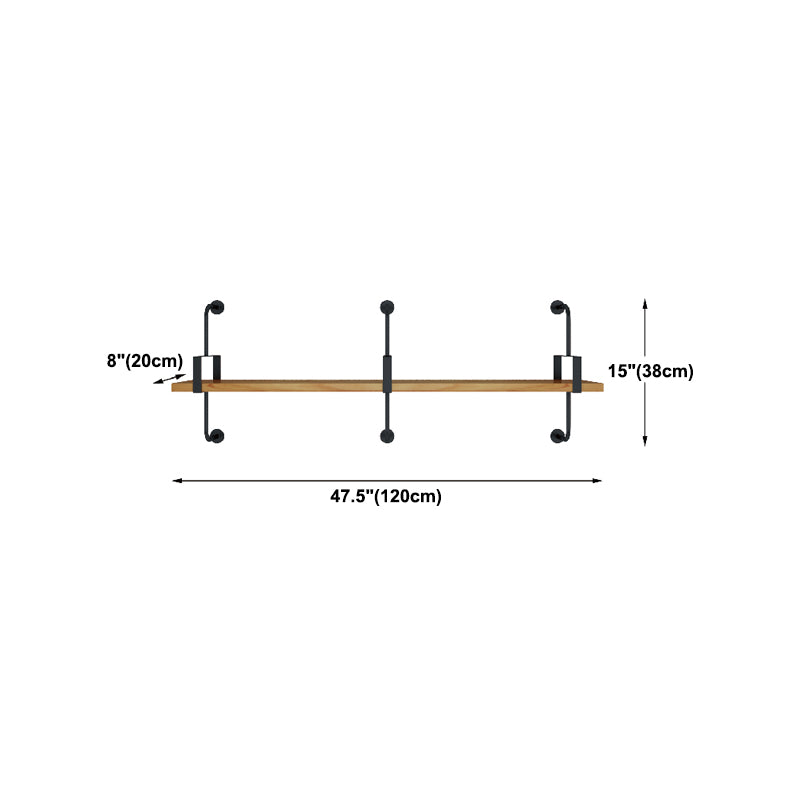 7.87"W Bookshelf Wall Mounted Industrial Style Bookcase for Home Study Room