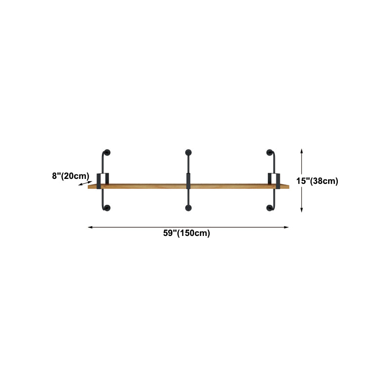 7.87"W Bookshelf Wall Mounted Industrial Style Bookcase for Home Study Room