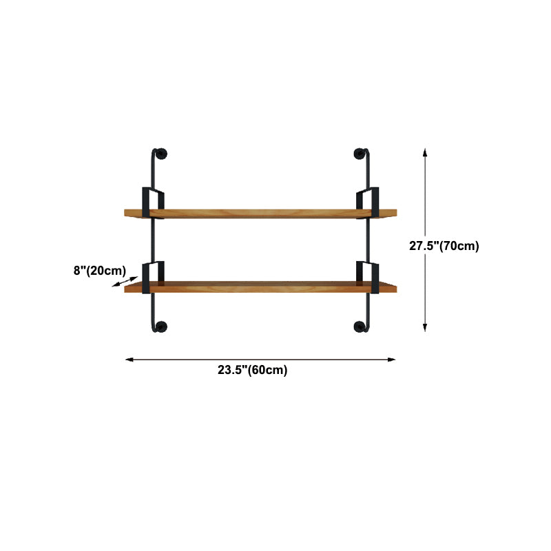 7.87"W Bookshelf Wall Mounted Industrial Style Bookcase for Home Study Room