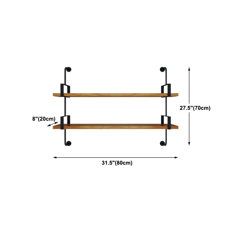 7.87"W Bookshelf Wall Mounted Industrial Style Bookcase for Home Study Room
