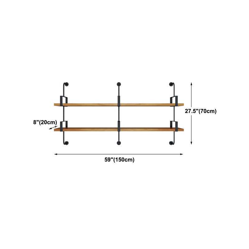 7.87"W Bookshelf Wall Mounted Industrial Style Bookcase for Home Study Room