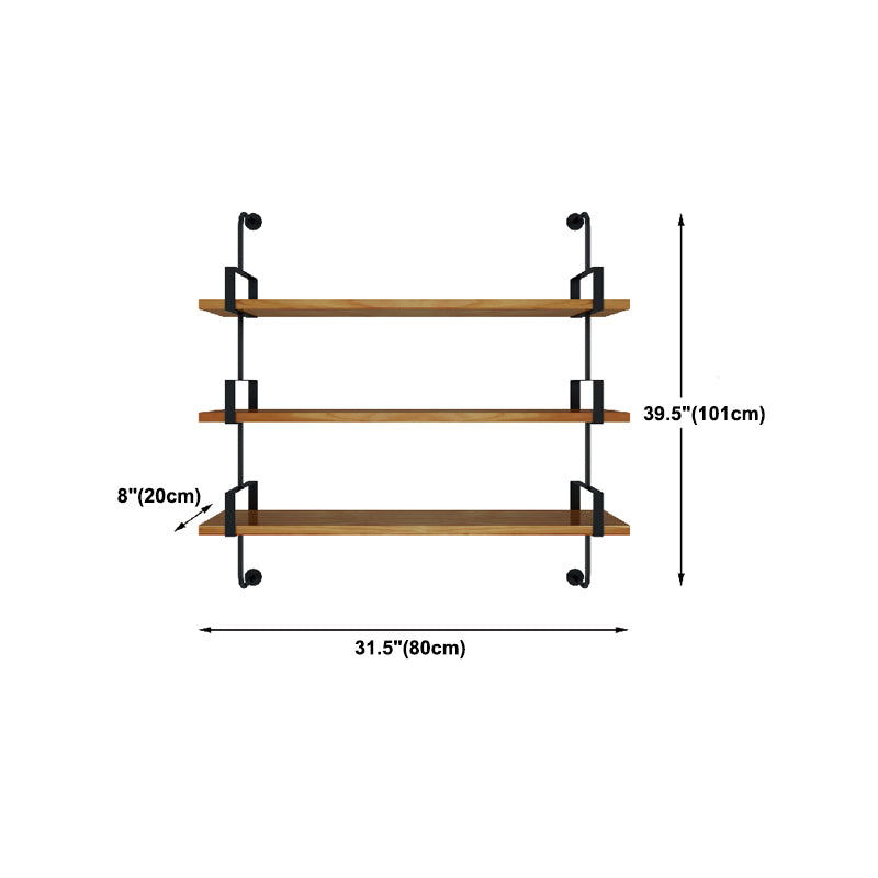 7.87"W Bookshelf Wall Mounted Industrial Style Bookcase for Home Study Room