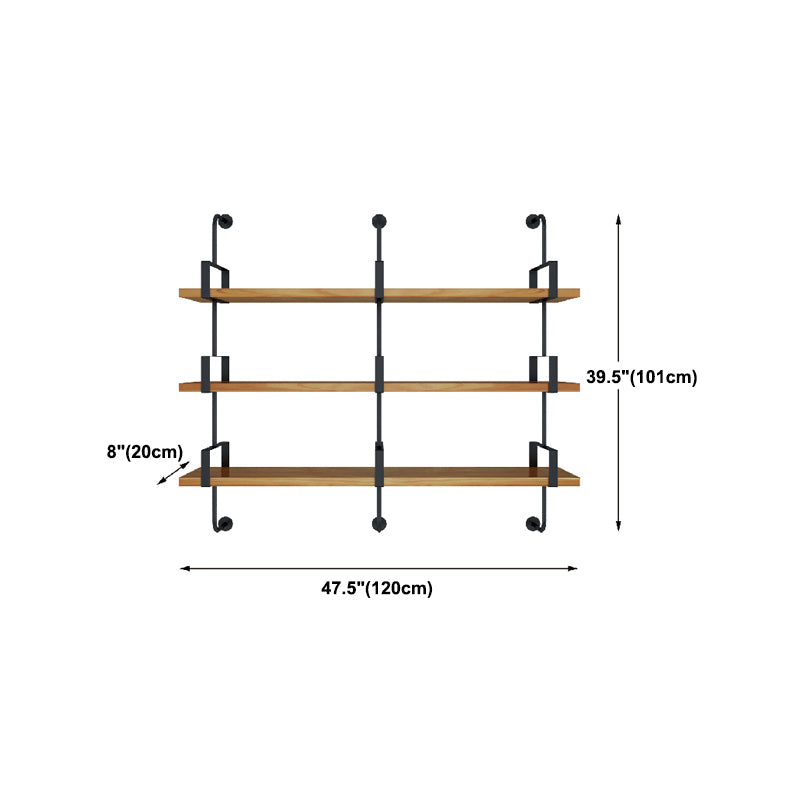 7.87"W Bookshelf Wall Mounted Industrial Style Bookcase for Home Study Room