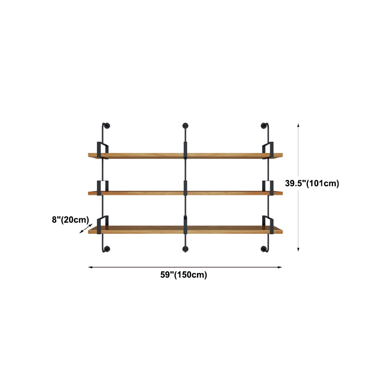 7.87"W Bookshelf Wall Mounted Industrial Style Bookcase for Home Study Room