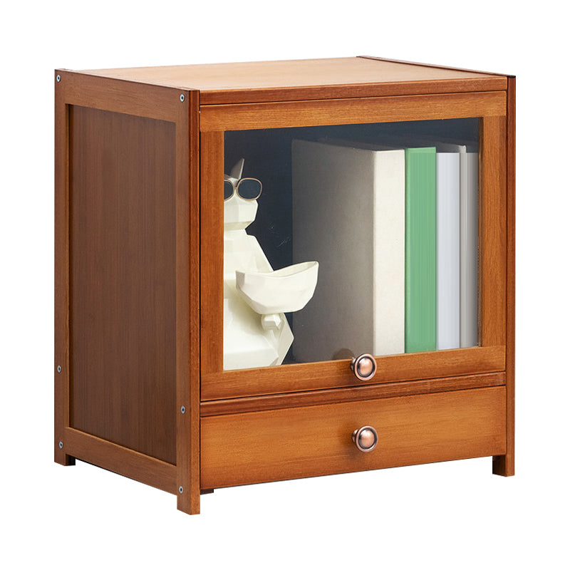 Brown Shelf Bookcase with Doors Standard Bookcase for Office