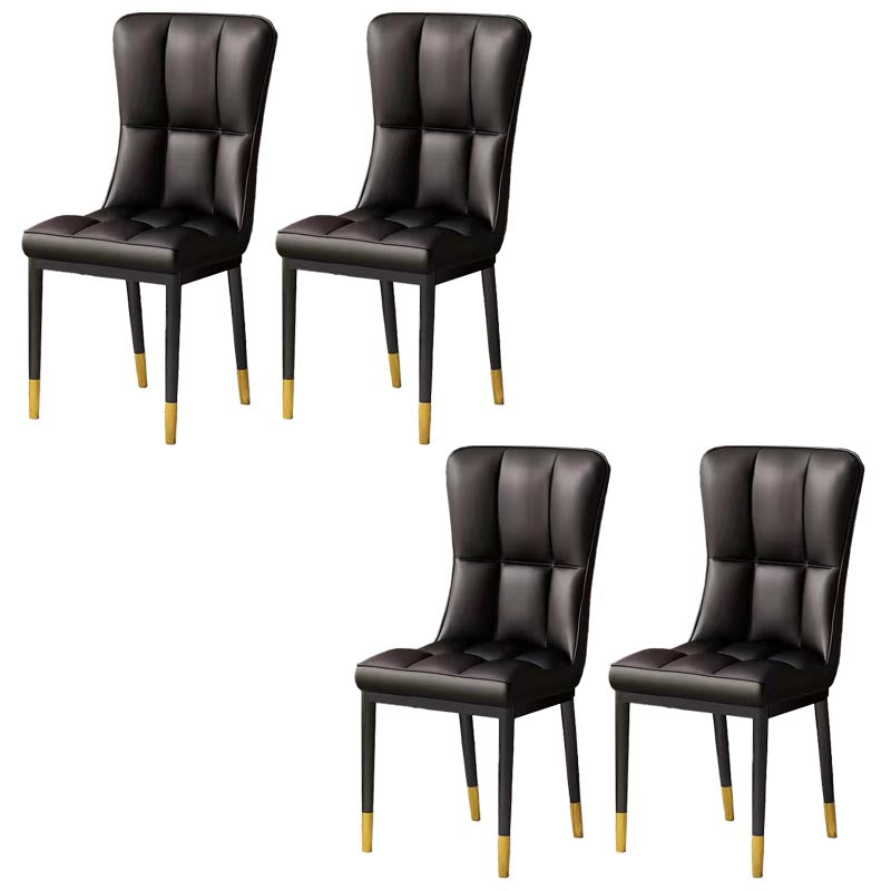 Glam Chair Parsons Chair Leather Dining Furniture in Matte Finish