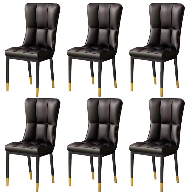 Glam Chair Parsons Chair Leather Dining Furniture in Matte Finish