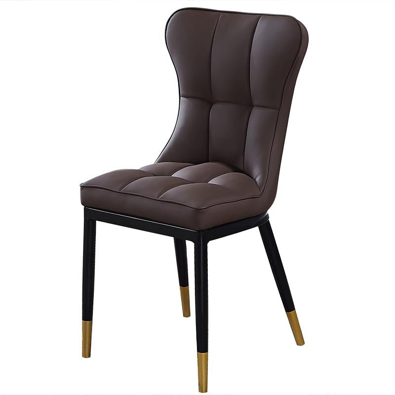 Glam Chair Parsons Chair Leather Dining Furniture in Matte Finish