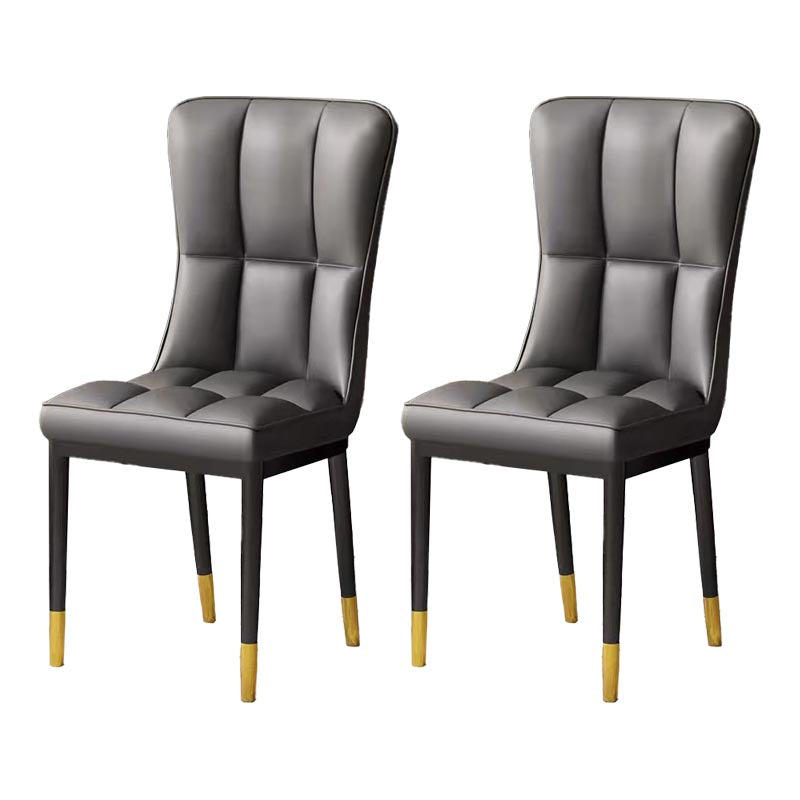 Glam Chair Parsons Chair Leather Dining Furniture in Matte Finish