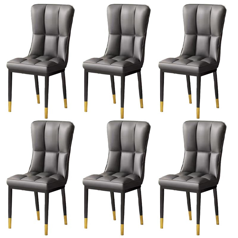 Glam Chair Parsons Chair Leather Dining Furniture in Matte Finish