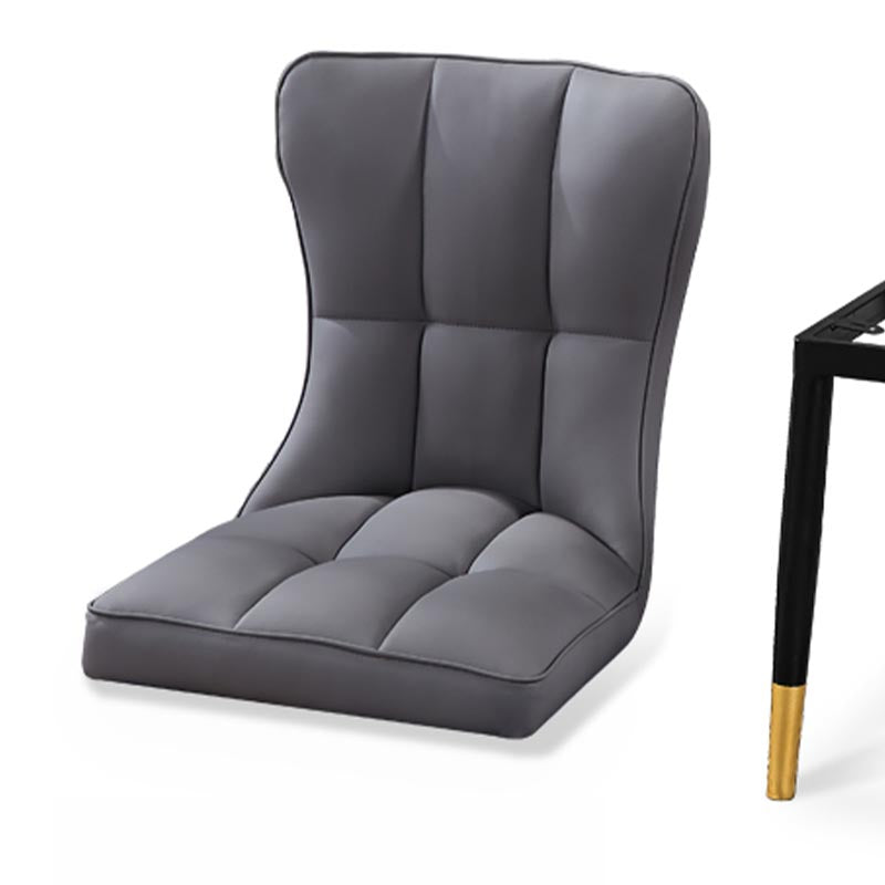 Glam Chair Parsons Chair Leather Dining Furniture in Matte Finish