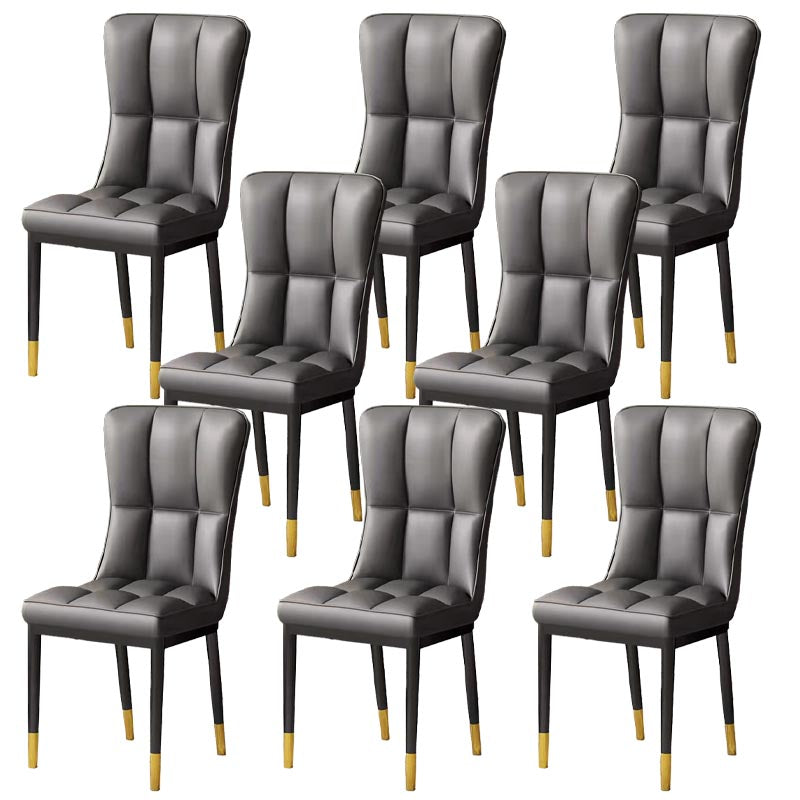 Glam Chair Parsons Chair Leather Dining Furniture in Matte Finish