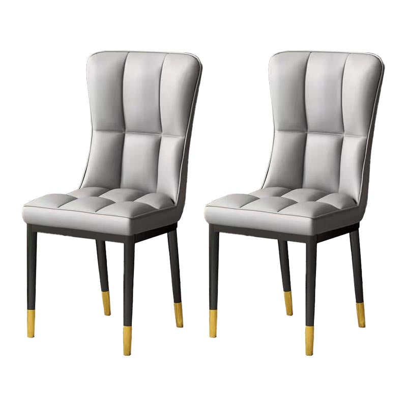 Glam Chair Parsons Chair Leather Dining Furniture in Matte Finish