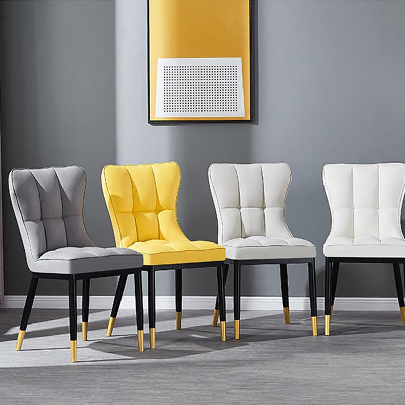 Glam Chair Parsons Chair Leather Dining Furniture in Matte Finish