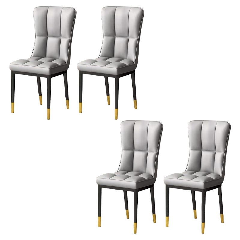 Glam Chair Parsons Chair Leather Dining Furniture in Matte Finish