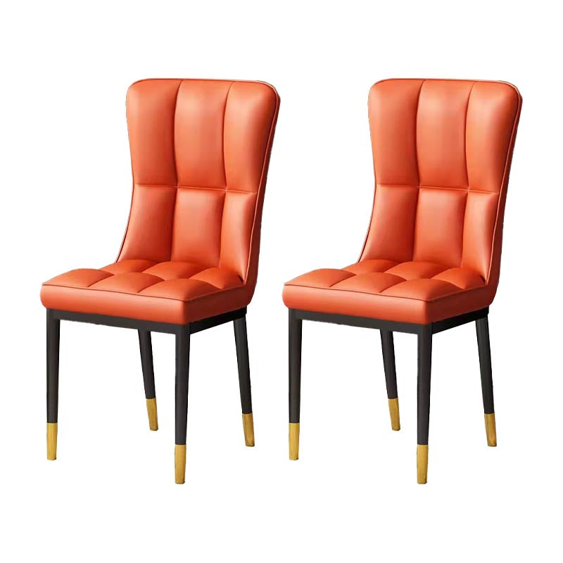 Glam Chair Parsons Chair Leather Dining Furniture in Matte Finish