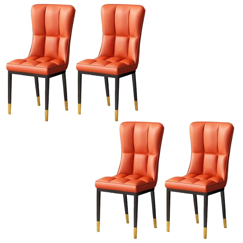 Glam Chair Parsons Chair Leather Dining Furniture in Matte Finish