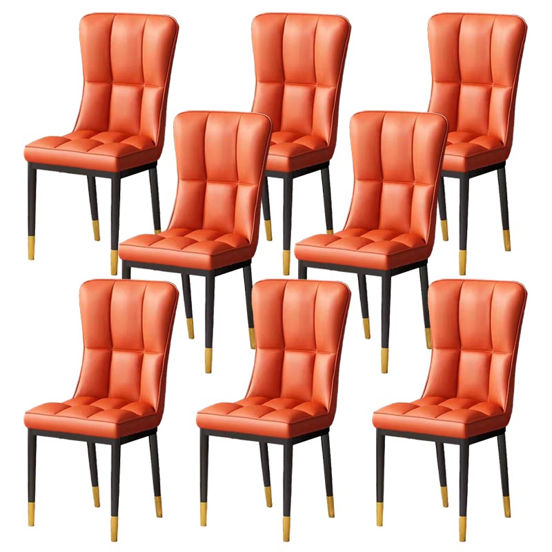 Glam Chair Parsons Chair Leather Dining Furniture in Matte Finish