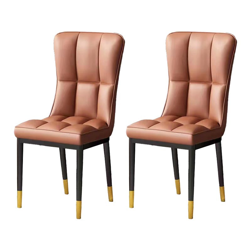 Glam Chair Parsons Chair Leather Dining Furniture in Matte Finish