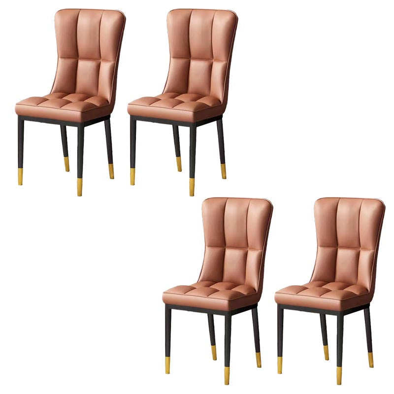 Glam Chair Parsons Chair Leather Dining Furniture in Matte Finish