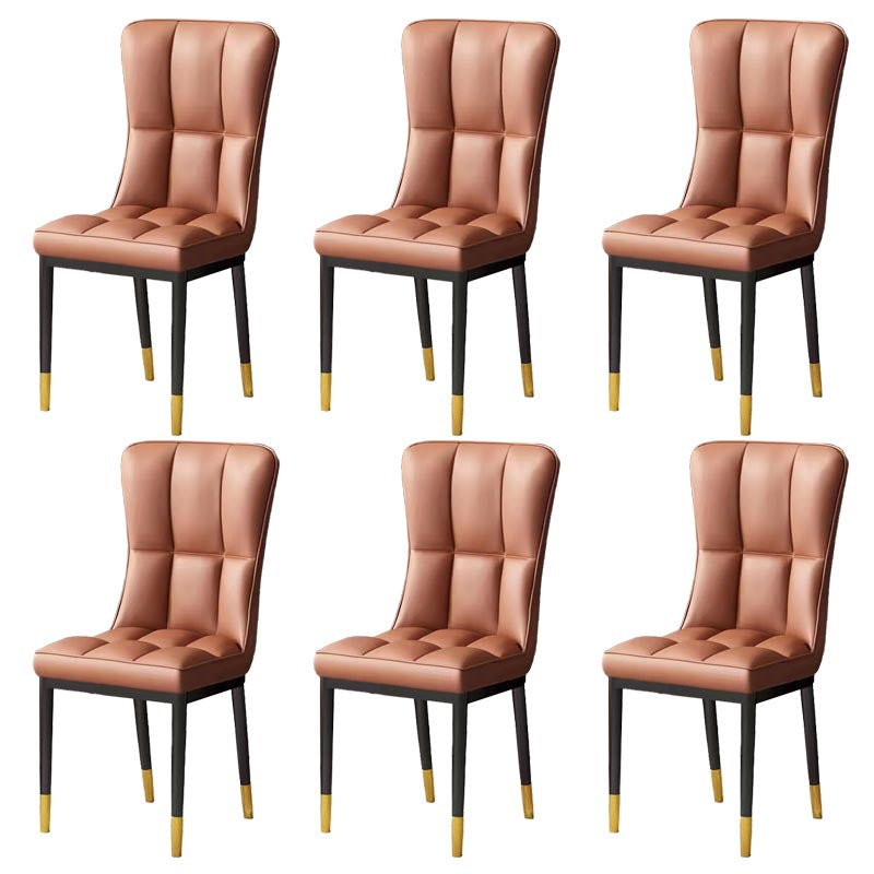 Glam Chair Parsons Chair Leather Dining Furniture in Matte Finish