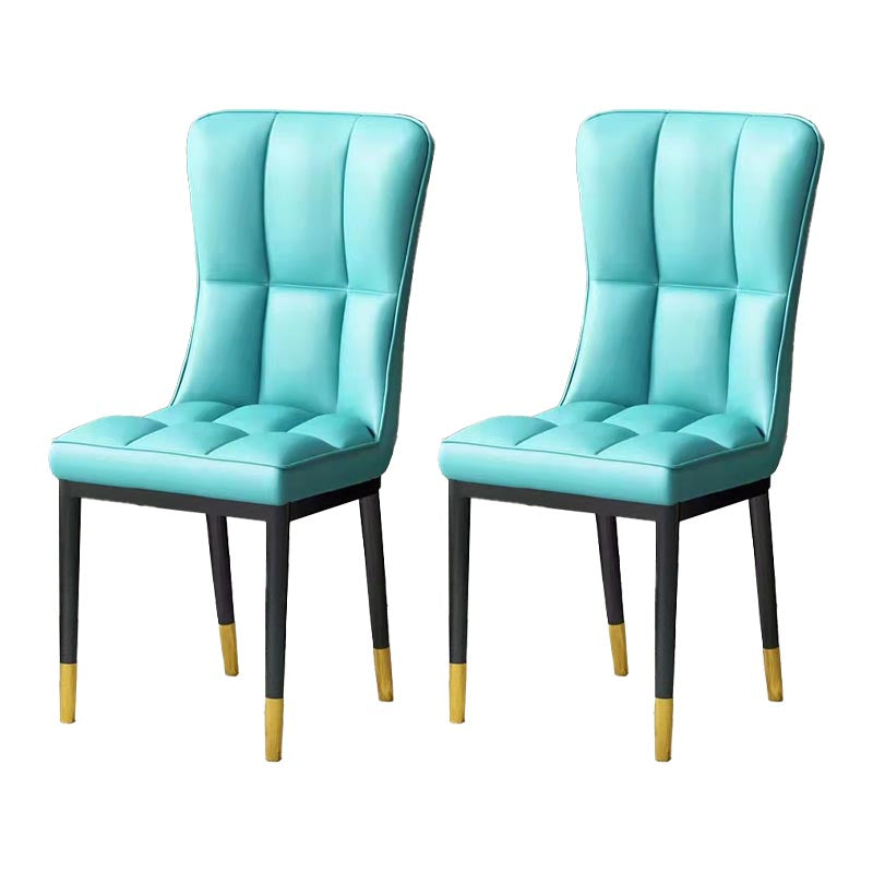 Glam Chair Parsons Chair Leather Dining Furniture in Matte Finish