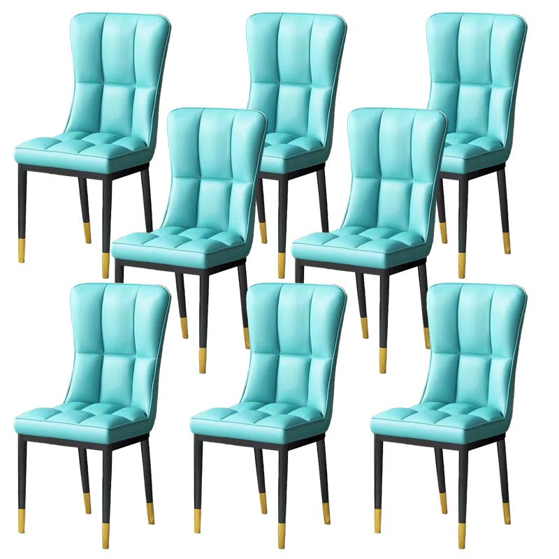 Glam Chair Parsons Chair Leather Dining Furniture in Matte Finish