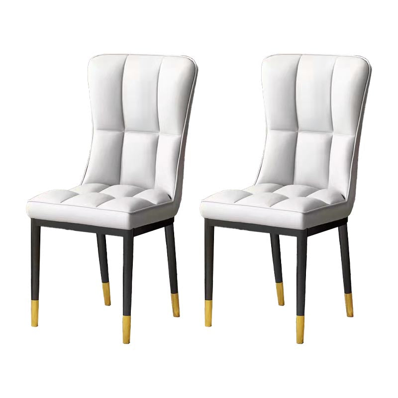 Glam Chair Parsons Chair Leather Dining Furniture in Matte Finish