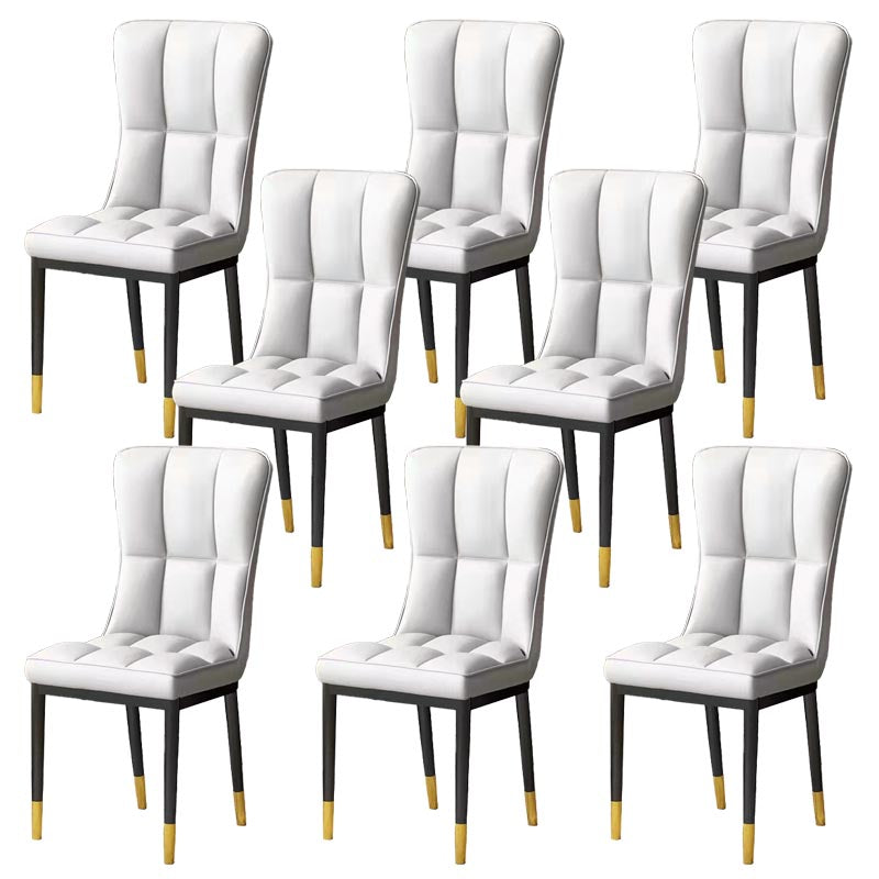 Glam Chair Parsons Chair Leather Dining Furniture in Matte Finish