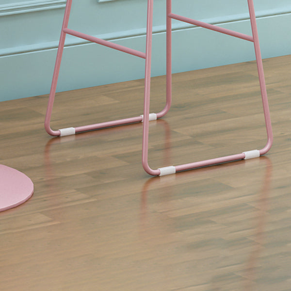 1/3/4/5 Pieces Industrial Pink Bar Table Set Round Bistro Set with White Faux Marble Top