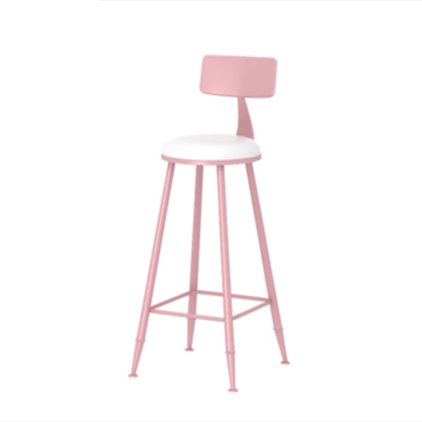 1/3/4/5 Pieces Industrial Pink Bar Table Set Round Bistro Set with White Faux Marble Top