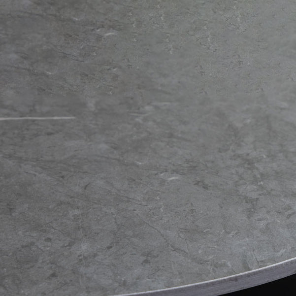 1/3 Pieces Industrial Iron Bar Table Set Round Bistro Set with Grey Faux Marble Top