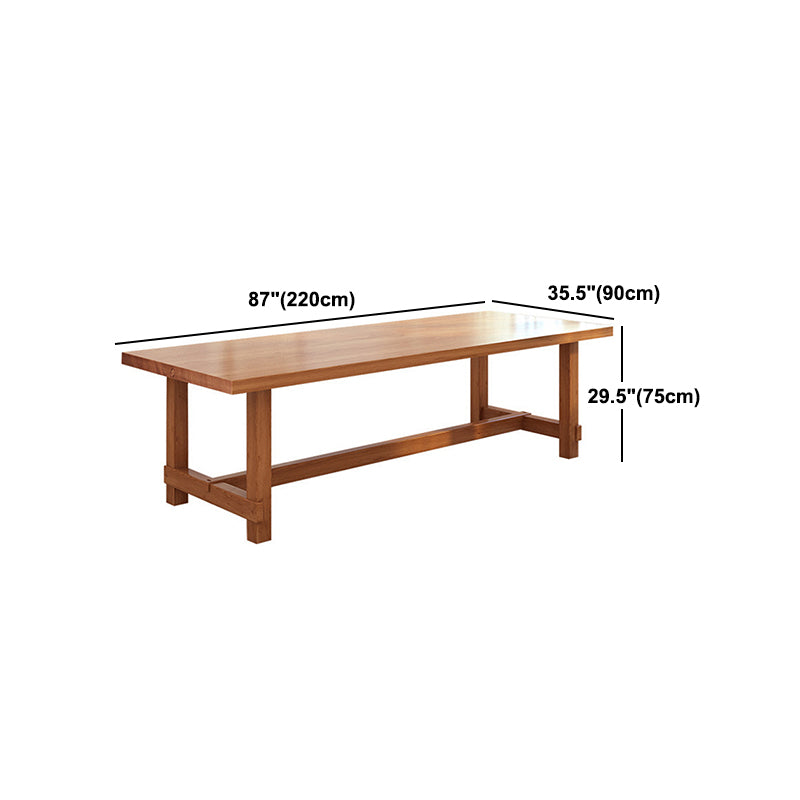 Modern Rectangular Table and Bench Set 1/2/3/5/9 Pieces Solid Wood Dining Sets