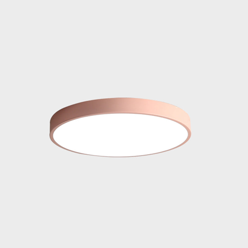 Metal LED Flush Mount Macaroon Circle Ceiling Mounted Fixture for Bedroom