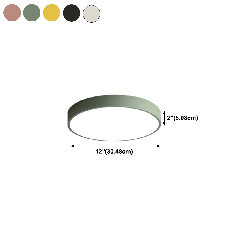 Metal LED Flush Mount Macaroon Circle Ceiling Mounted Fixture for Bedroom