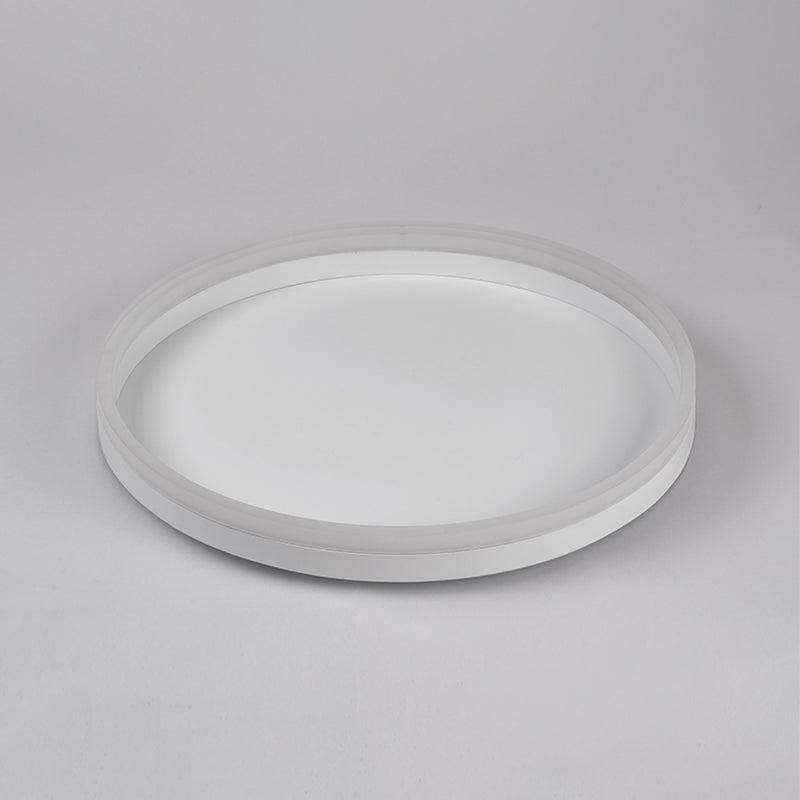 Metal Round Shape Flush Mount Light Modern 1 Light Flush Mount Lighting Fixtures in White