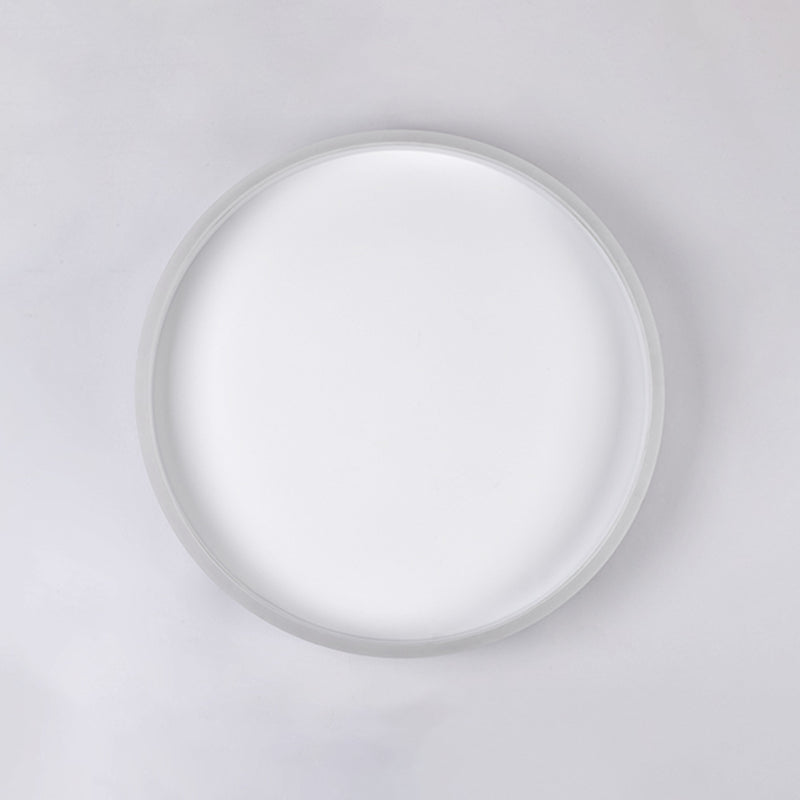 Metal Round Shape Flush Mount Light Modern 1 Light Flush Mount Lighting Fixtures in White